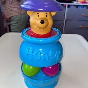 Mattel Blue Stacking Toy with Bear Topper